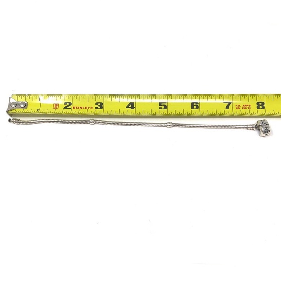 AUTHENTIC Pandora Moments Sterling Silver Snake Chain Bracelet Size 7.9 - Picture 5 of 6